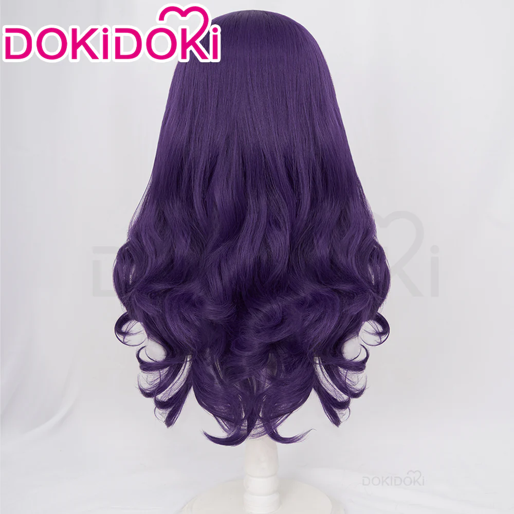 【Wig Ready For Ship】【Front Lace】DokiDoki Anime Cosplay Wig Long Curly Purple Wig / Hat/ Necklace - Image 4