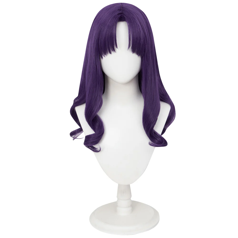 【Wig Ready For Ship】【Front Lace】DokiDoki Anime Cosplay Wig Long Curly Purple Wig / Hat/ Necklace - Image 5