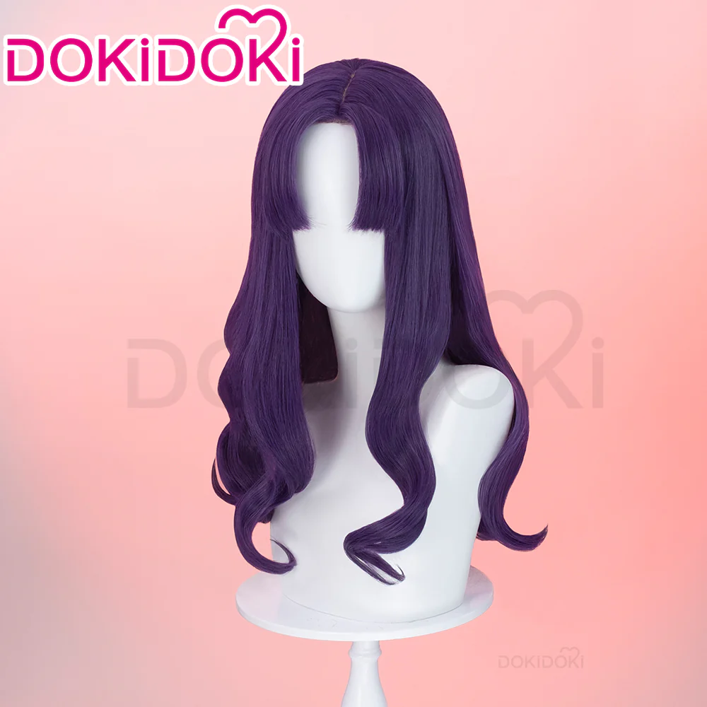 【Wig Ready For Ship】【Front Lace】DokiDoki Anime Cosplay Wig Long Curly Purple Wig / Hat/ Necklace - Image 9